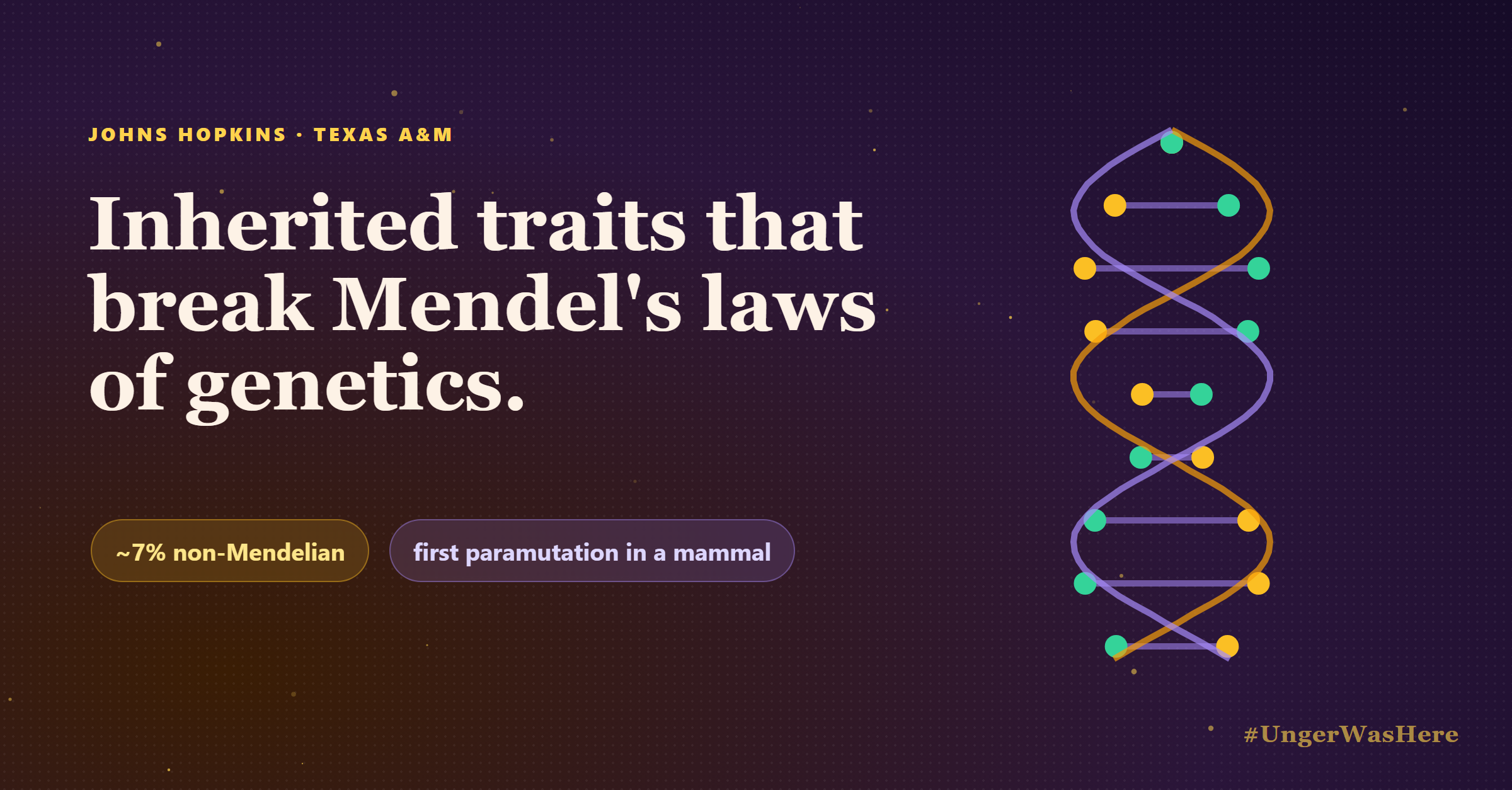 Scientists discover inherited traits that break Mendel's Laws of genetics