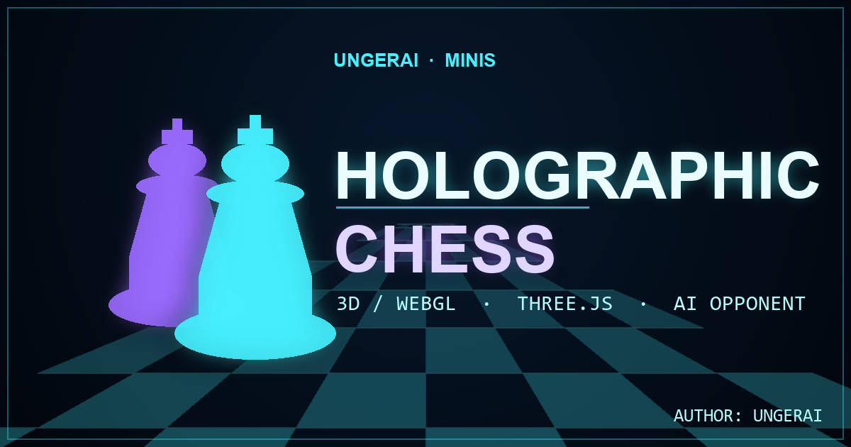 Holographic Chess — neon 3D chess board with AI opponent